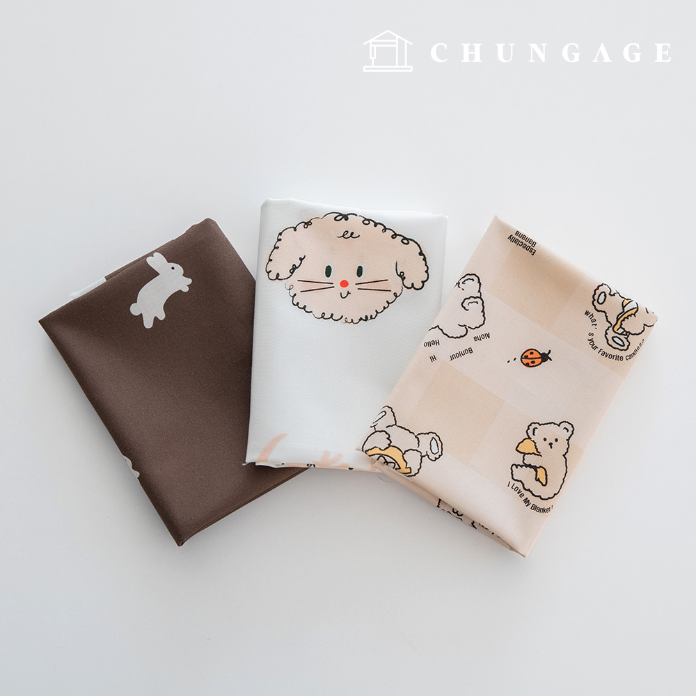 Fabric package animal scrap fabric bear rabbit puppy cloth doll puppy clothes making 3 types 241