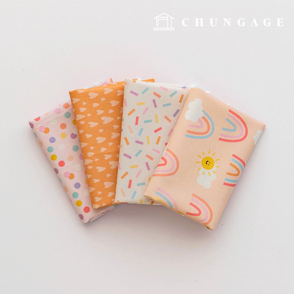 Fabric Package Rainbow Scrap Fabric Dot Fabric Doll Puppy Clothes Making 4 Types 250