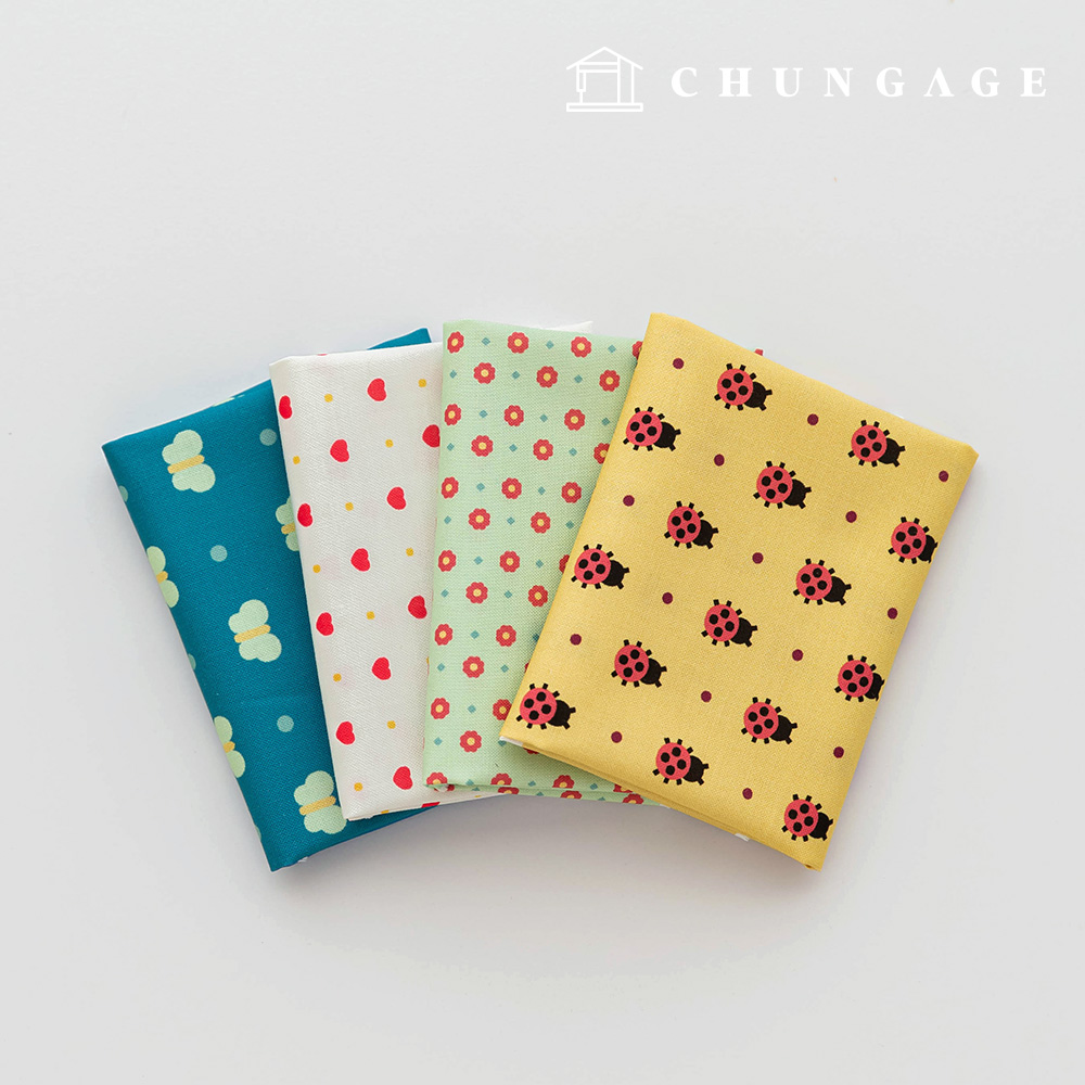 Fabric Package Flower Scrap Fabric Ladybug Butterfly Doll Dog Clothes Making 4 Types 257
