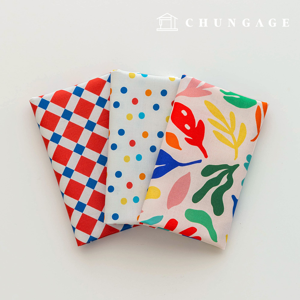 Fabric Package Tropical Scrap Fabric Check Fabric Doll Dog Clothes Making 3 Types 260