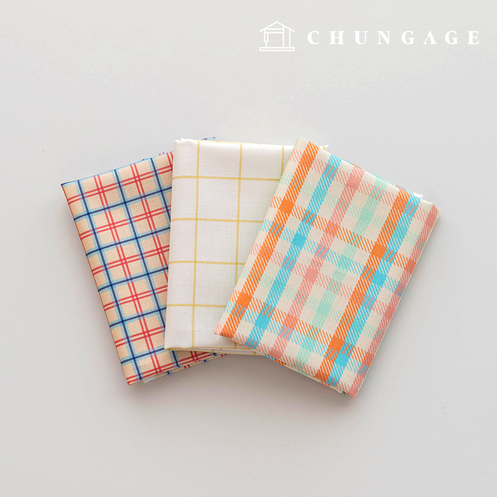 Fabric package pastel scrap fabric checkered fabric doll dog clothes making 3 types 267