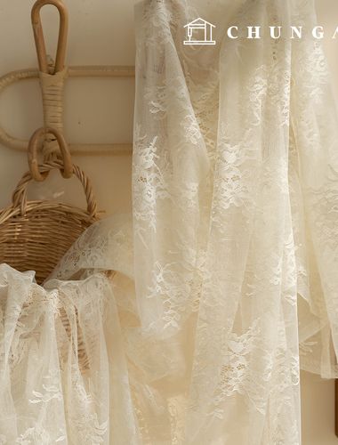 Lace Fabric Span Russell Mesh Wide Width Flower Fabric Blooming