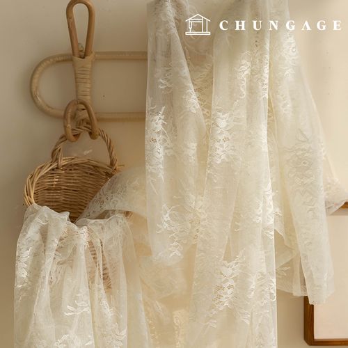 Lace Fabric Span Russell Mesh Wide Width Flower Fabric Blooming