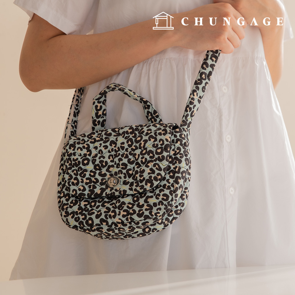 Quilted Fabric Heart Double-Sided DTP Quilted Fabric Waterproof Leopard Print 5Ounce Wide Width Lovely Leo Blue