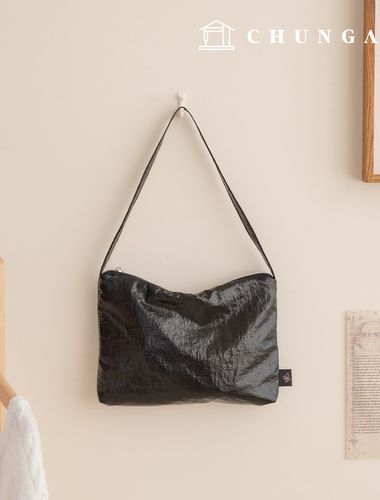 Nylon Fabric Windbreak Plain Fabric High Gloss Black