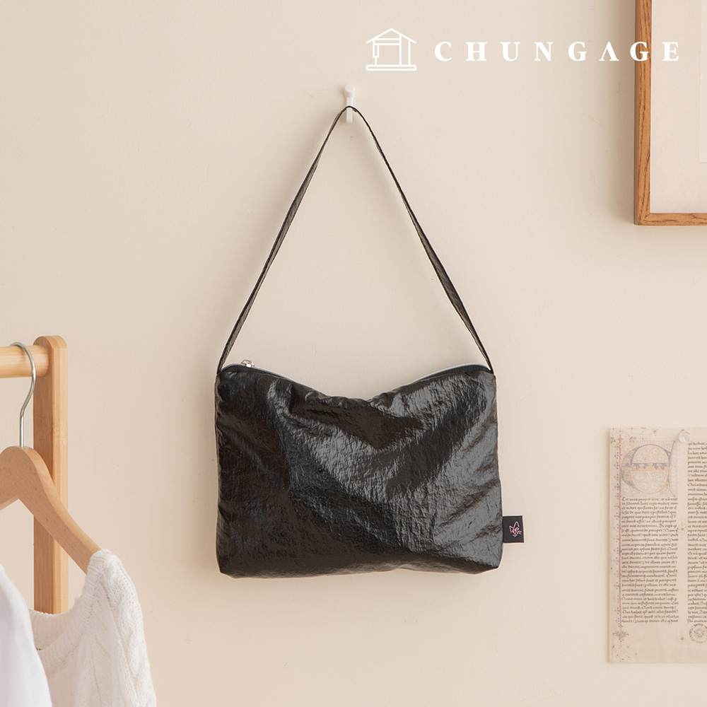 Nylon Fabric Windbreak Plain Fabric High Gloss Black