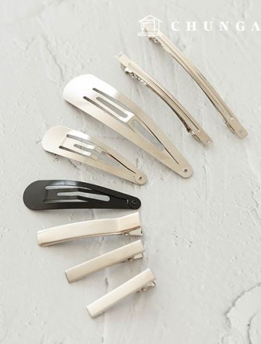 Hair pin making subsidiary materials Alligator pin, clip pin, snap pin, 8 types, 10 pieces