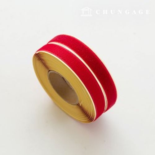 Velcro Sticker 10 Roll Double Sided Set Sticker Tape Adhesive 25mm Red