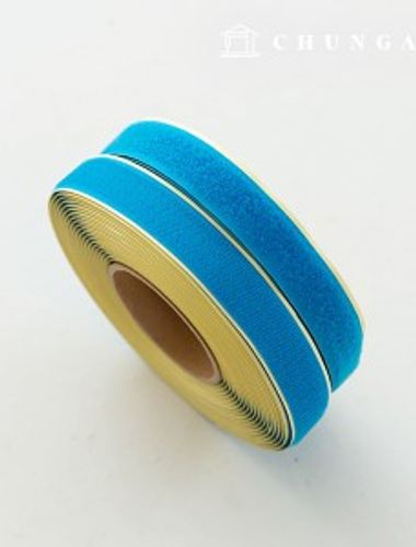 Velcro Sticker 10 Roll Double Sided Set Sticker Tape Adhesive 25mm Blue