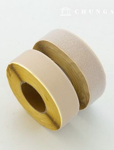 Velcro sticky 10 roll double sided set sticky tape adhesive 50mm Beige