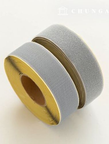 Velcro Hook and Loop 10 Roll Double Sided Set Hook and Loop Tape Adhesive 50mm Gray