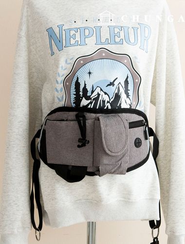 Hands-free waist bag hip sack for walking your pet dog