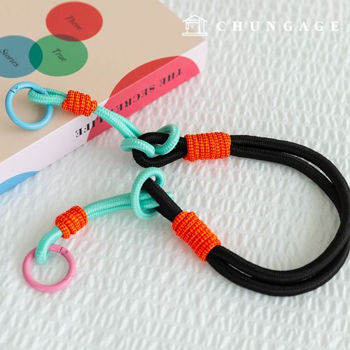 Keyring Knot String Key Holder Keychain Rope Ring Keyring Black Chain