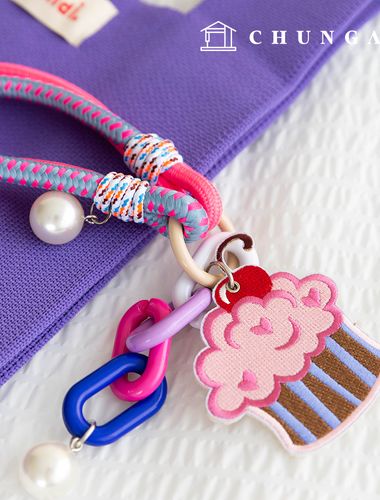 Keyring Knot String Keyholder Key Ring Pearl Chain Cupcake Doll Keyring Cupcake