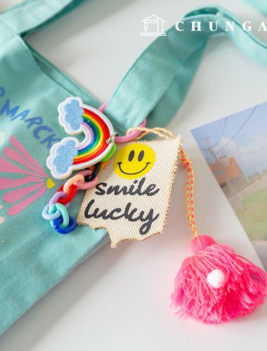 Keyring Knot Tassel Decoration String Key Holder Key Ring Doll Key Ring Smile Lucky