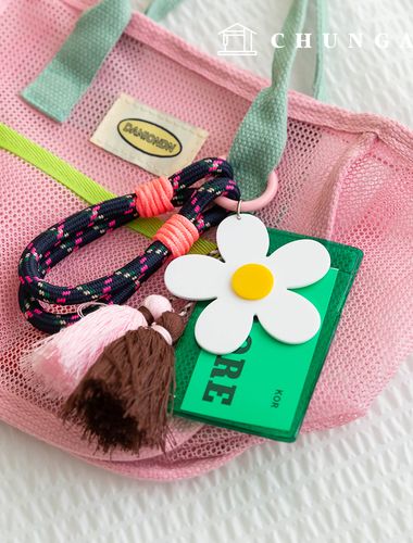 Keyring Knot String Keyholder Key Ring Tassel Decoration Card Holder Photo Card Keyring Tassel Daisy