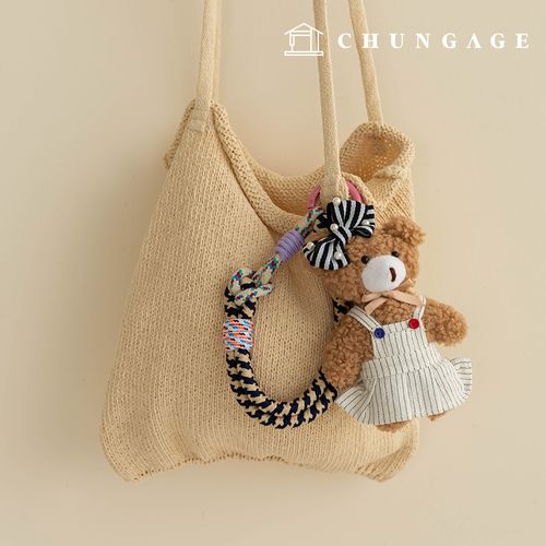 Keyring Knot String Keyholder Keyring Bowknot Teddy Bear Moru Doll Keyring Kitty Teddy
