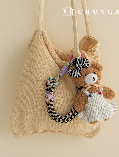 Keyring Knot String Keyholder Keyring Bowknot Teddy Bear Moru Doll Keyring Kitty Teddy