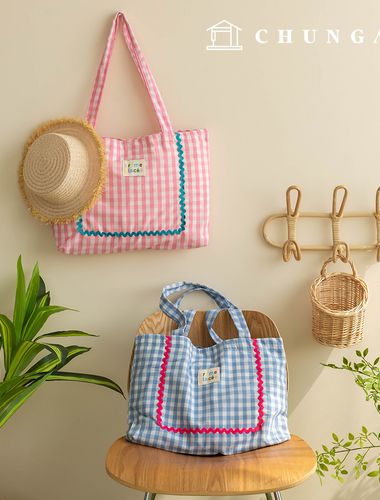 Eco Bag Check Tote Bag Candy Love 2 types