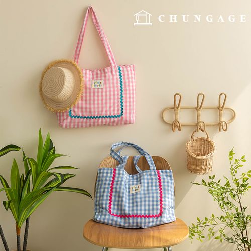 Eco Bag Check Tote Bag Candy Love 2 types