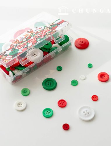 Christmas Red Green Mixture Button