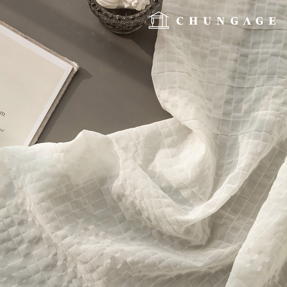 Jijimi fabric ripple poly seersucker fabric check fabric wide width clear check