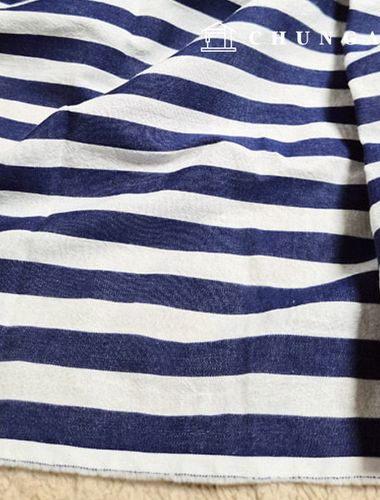 Cotton fabric Washing Wide Width 30 count Stripe 1.5cm Marine Boy