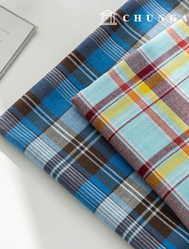Cotton Check Fabric Yarn-dyed Check Clothing Fabric Spoon 2 types
