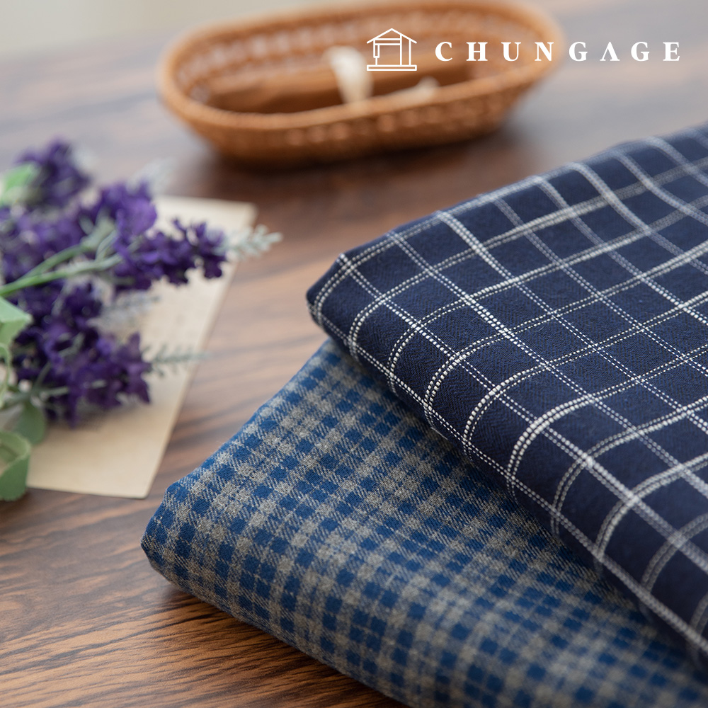 Check Fabric cotton napping Winter Check Fabric Wide Width Ravelry (2 types)