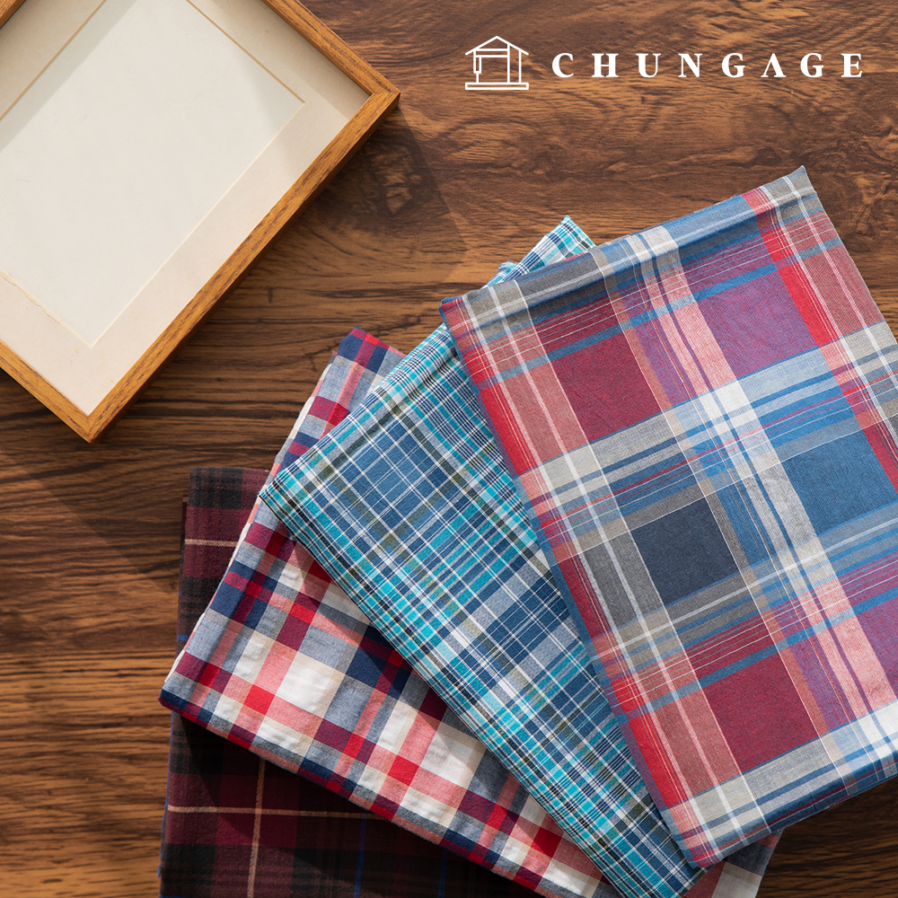 Cotton Check Fabric Yarn-dyed Check Clothing Fabric Wide Width Bonnie 4 types