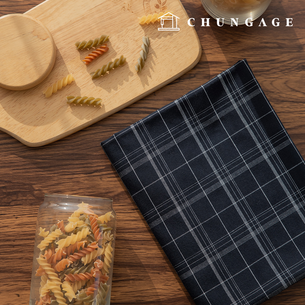 Cotton Check Fabric Yarn-dyed Check Clothing Fabric Wide Width Midnight Check