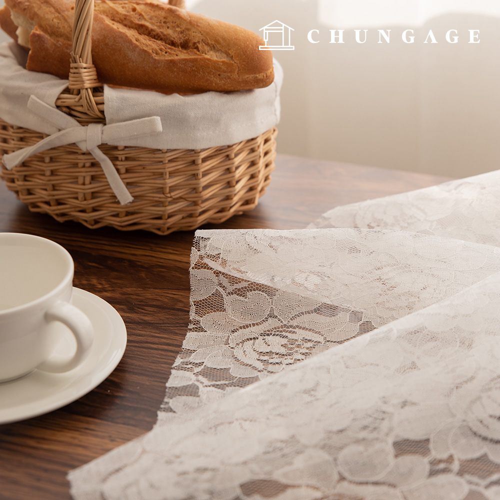 Lace Fabric Embroidery Mesh Russell Flower Fabric Wide Width Flowy