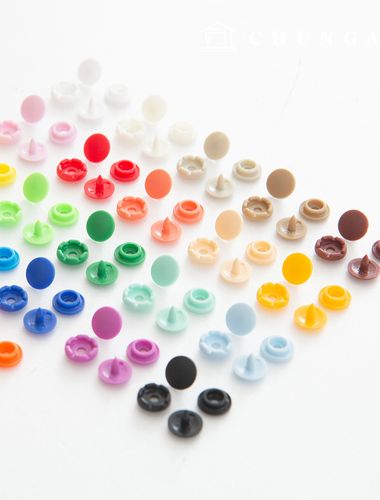 Snap Button Plastic Tee Snap Button Clothing Making Round 9mm 23 Types