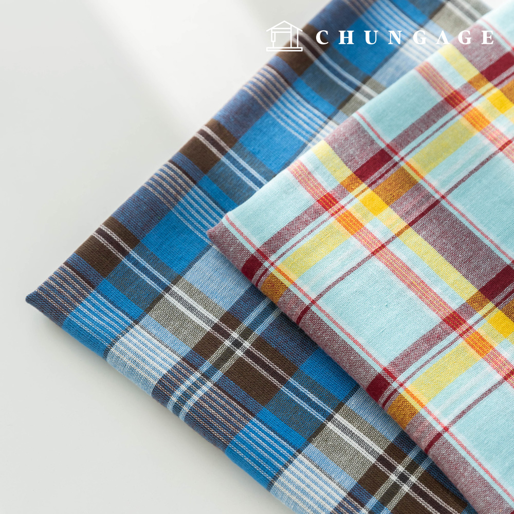Cotton Check Fabric Yarn-dyed Check Clothing Fabric Spoon 2 types