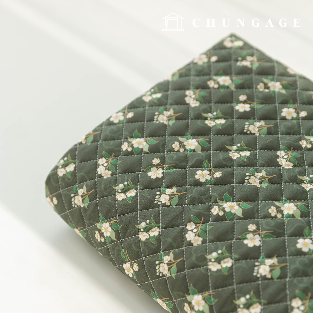 Quilted Fabric cotton 20 count DTP floral flower quilted fabric Damnok Plum