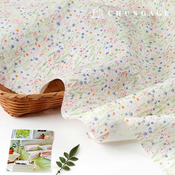 Eco-friendly antibacterial and anti-inflammatory fabric E-DTP cotton 20 count flower shade garden