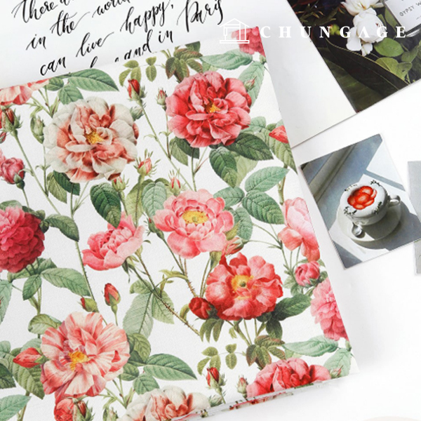 Eco-friendly antibacterial and anti-inflammatory fabric E-DTP cotton 20 count crimson bloom