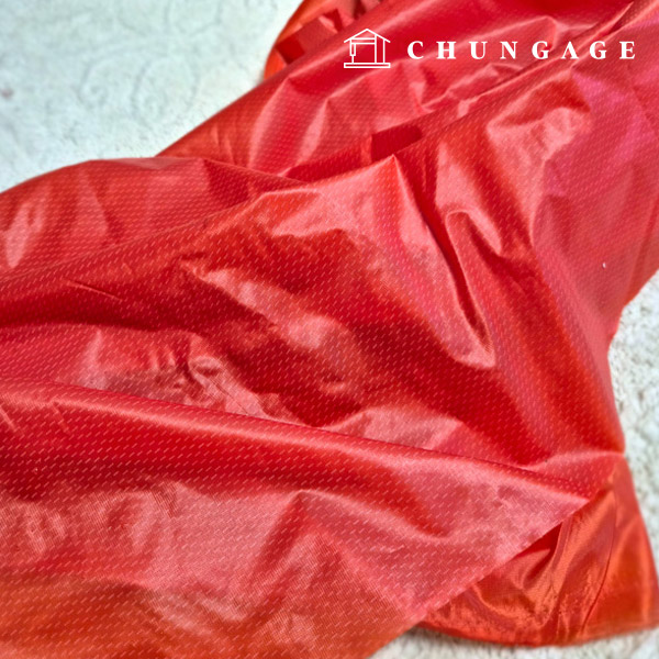 Windbreaker fabric, poly, ultra-light, water-resistant, wide width plain fabric, orange check