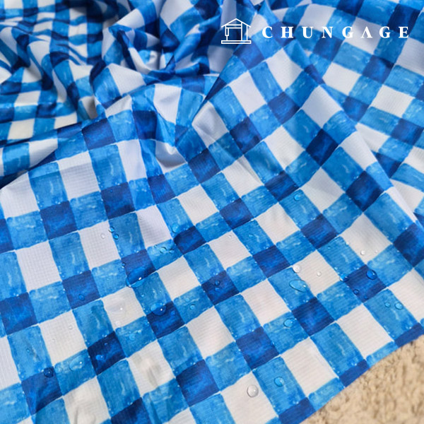 Waterproof Cloth Waterproof Fabric Check Fabric Waterdrop Wide Width 50 Count Blue Square