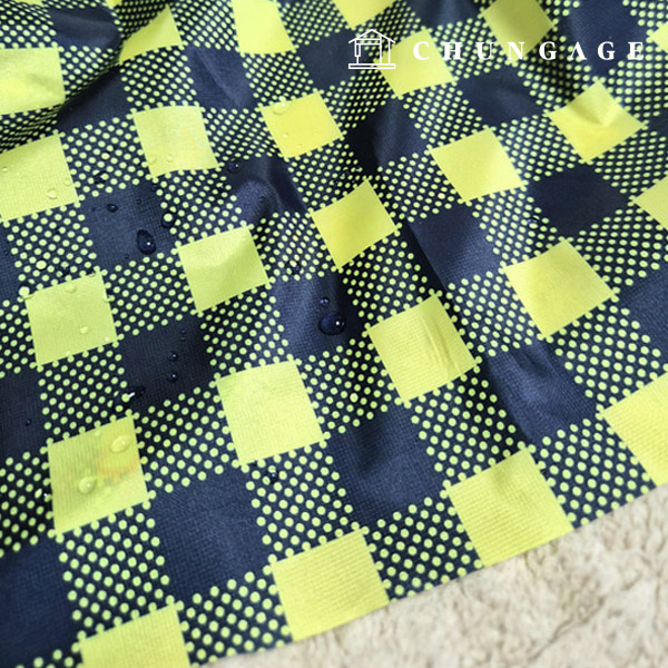 Waterproof Cloth Waterproof Fabric Check Fabric Wide Width 50 Count Yellow green Navy Square