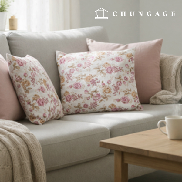 Cotton Oxford Fabric Flower Pattern Fabric Rose Garden