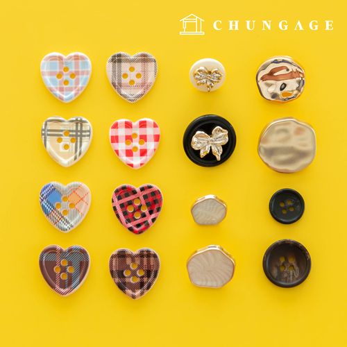 Modern lovely plastic gold metal Gold bowknot clothing button collection