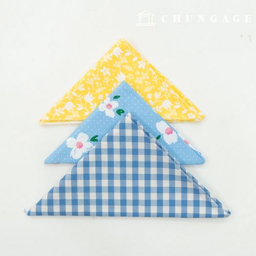 Fabric Package Flower Check Vintage Fabric Yellow 3-pack 135