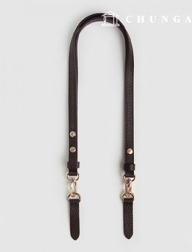 Bag strap two-way length-adjustable leather handle Dark Brown 42852