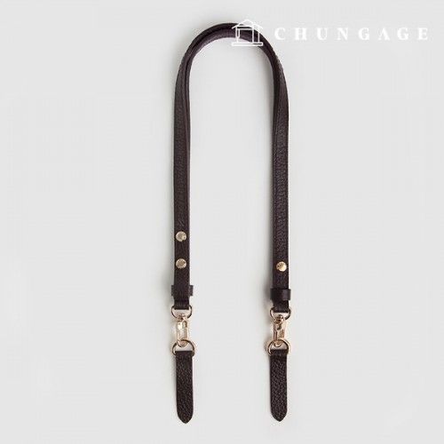 Bag strap two-way length-adjustable leather handle Dark Brown 42852