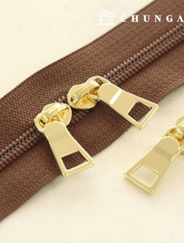 Roll Zipper Home Fashion Coil Zipper 100cm Solid Brown 60030