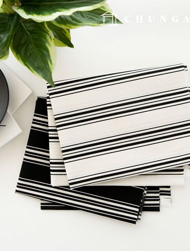 Clothing fabric Black White cotton fabric 60 count Wide Width Fabric Aki Stripe 2 types