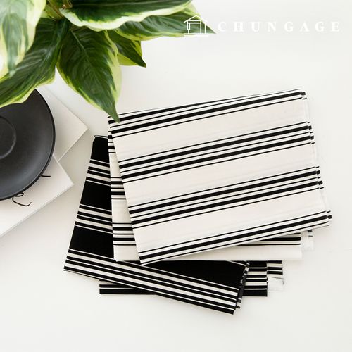 Clothing fabric Black White cotton fabric 60 count Wide Width Fabric Aki Stripe 2 types