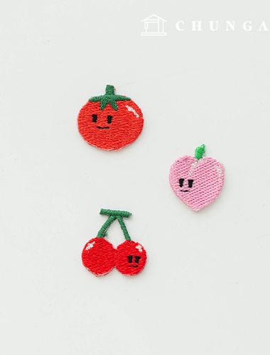 3 types of heat-sealing Mini Fruit Wappen