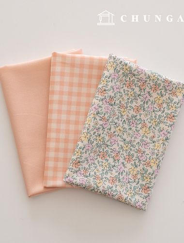 Fabric Package Flower Scrap Fabric Check Fabric Doll Puppy Clothes Making 3 Types 228